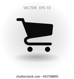 Flat icon of shopping chart