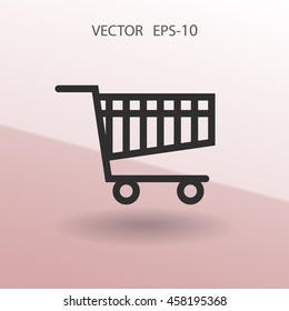 Flat icon of shopping chart