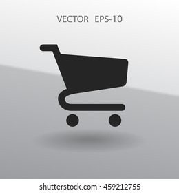 Flat icon of shopping chart