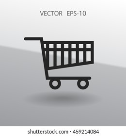Flat icon of shopping chart