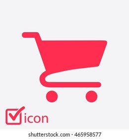 Flat icon of shopping chart