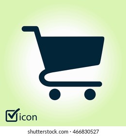 Flat icon of shopping chart