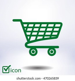 Flat icon of shopping chart