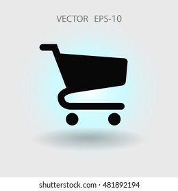 Flat icon of shopping chart