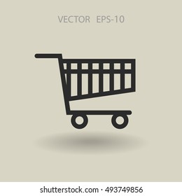 Flat icon of shopping chart