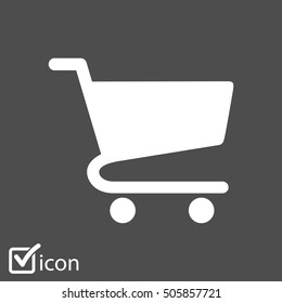 Flat icon of shopping chart