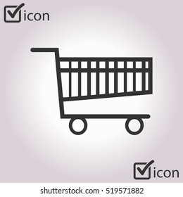 Flat icon of shopping chart