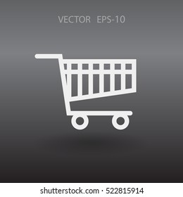 Flat icon of shopping chart