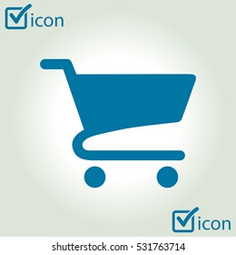 Flat icon of shopping chart
