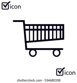 Flat icon of shopping chart