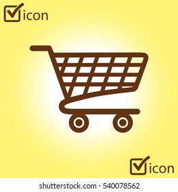 Flat icon of shopping chart
