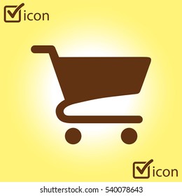 Flat icon of shopping chart