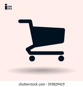 Flat icon of shopping chart