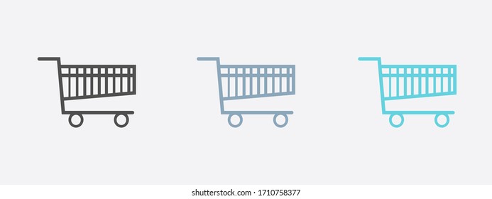 Flat icon of shopping chart. Add a product to the cart.