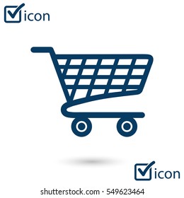 Flat icon of shopping chart. Add a product to the cart.