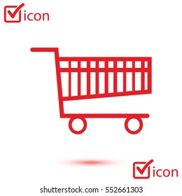 Flat icon of shopping chart. Add a product to the cart.