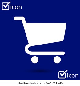 Flat icon of shopping chart. Add a product to the cart.