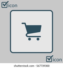 Flat icon of shopping chart. Add a product to the cart.
