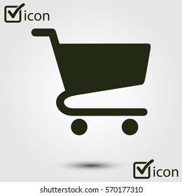Flat icon of shopping chart. Add a product to the cart.