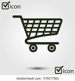 Flat icon of shopping chart. Add a product to the cart.