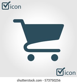Flat icon of shopping chart. Add a product to the cart.
