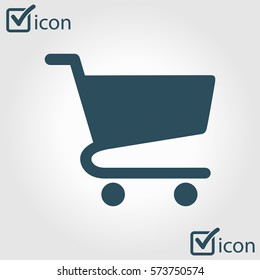 Flat icon of shopping chart. Add a product to the cart.