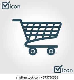 Flat icon of shopping chart. Add a product to the cart.