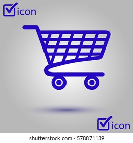 Flat icon of shopping chart. Add a product to the cart.