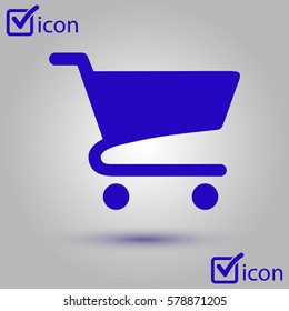 Flat icon of shopping chart. Add a product to the cart.