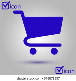 Flat icon of shopping chart. Add a product to the cart.