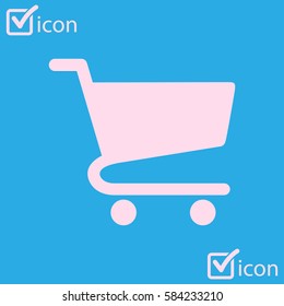 Flat icon of shopping chart. Add a product to the cart.