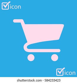 Flat icon of shopping chart. Add a product to the cart.