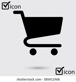 Flat icon of shopping chart. Add a product to the cart.