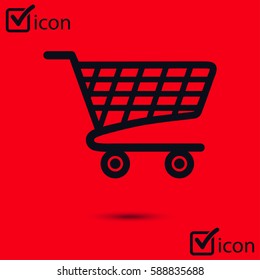 Flat icon of shopping chart. Add a product to the cart.