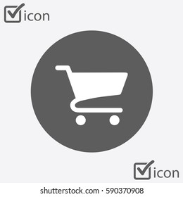 Flat icon of shopping chart. Add a product to the cart.