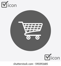 Flat icon of shopping chart. Add a product to the cart.