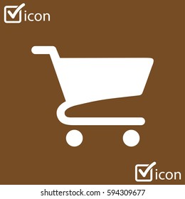 Flat icon of shopping chart. Add a product to the cart.