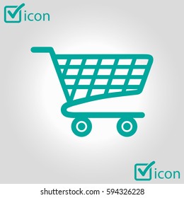 Flat icon of shopping chart. Add a product to the cart.