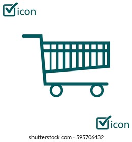 Flat icon of shopping chart. Add a product to the cart.