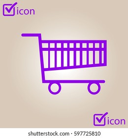 Flat icon of shopping chart. Add a product to the cart.