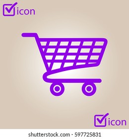 Flat icon of shopping chart. Add a product to the cart.
