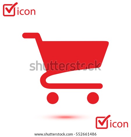 Flat icon of shopping chart. Add a product to the cart.