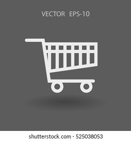 Flat icon of shopping chart. vector illustration