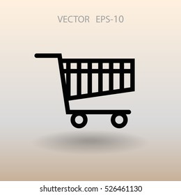 Flat icon of shopping chart. vector illustration