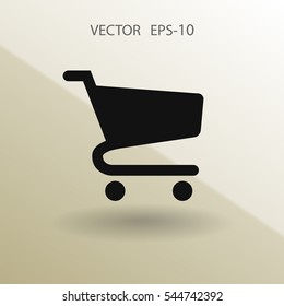 Flat icon of shopping chart. vector illustration