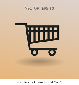 Flat icon of shopping chart. vector illustration