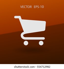 Flat icon of shopping chart. vector illustration