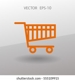 Flat icon of shopping chart. vector illustration