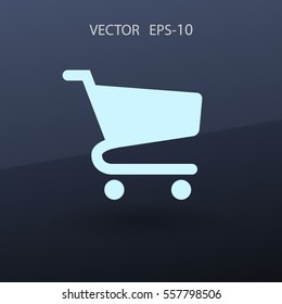 Flat icon of shopping chart. vector illustration