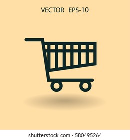 Flat icon of shopping chart. vector illustration